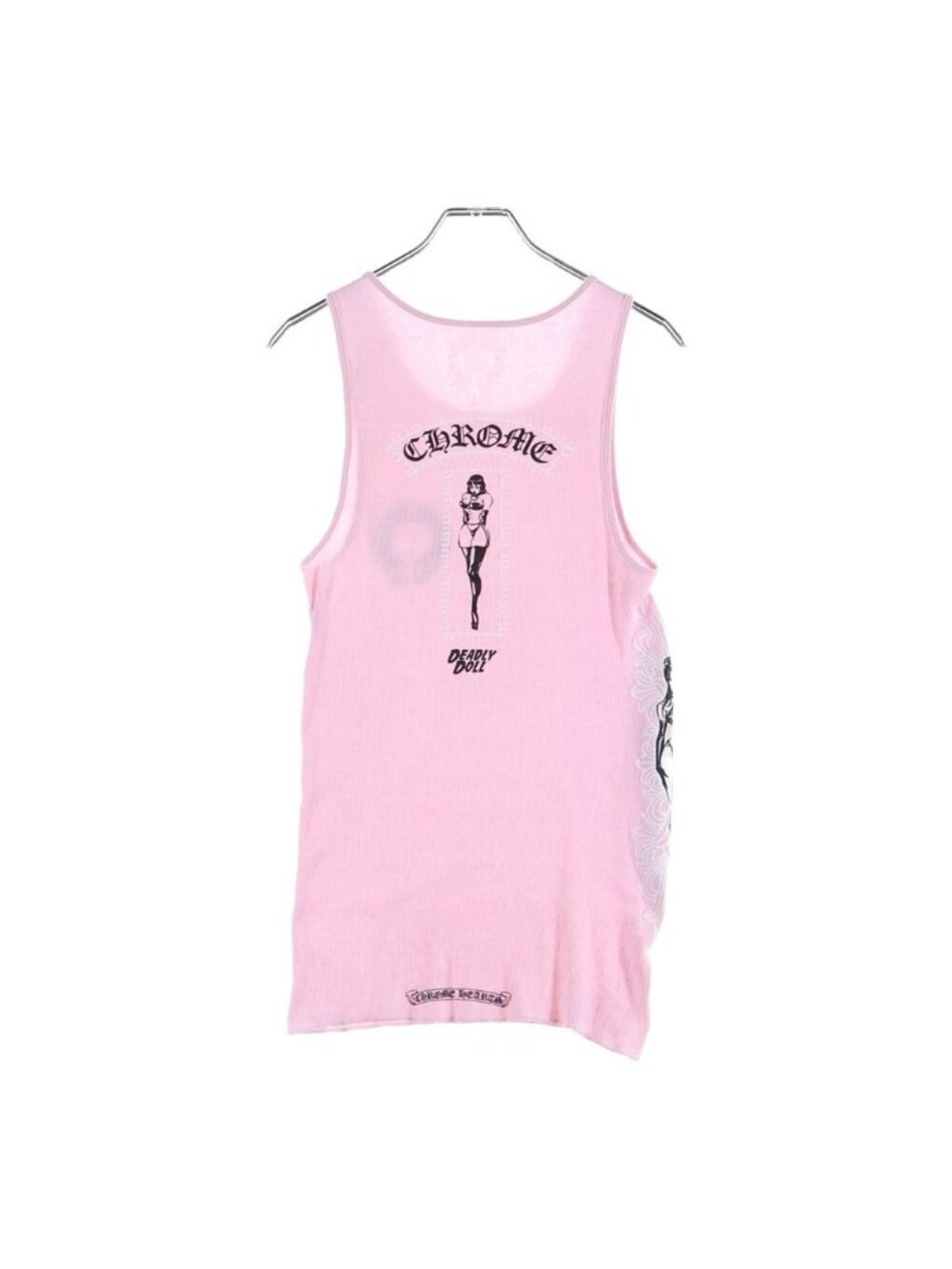 Chrome Hearts Deadly Doll Ribbed Tank Top Pink